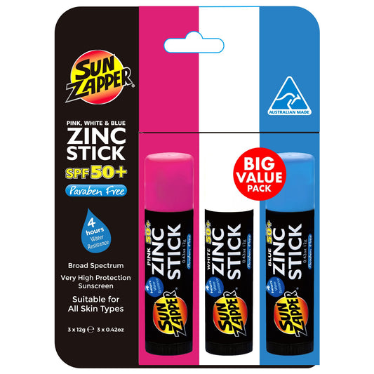 Pink, White & Blue Pack Zinc Stick SPF 50+